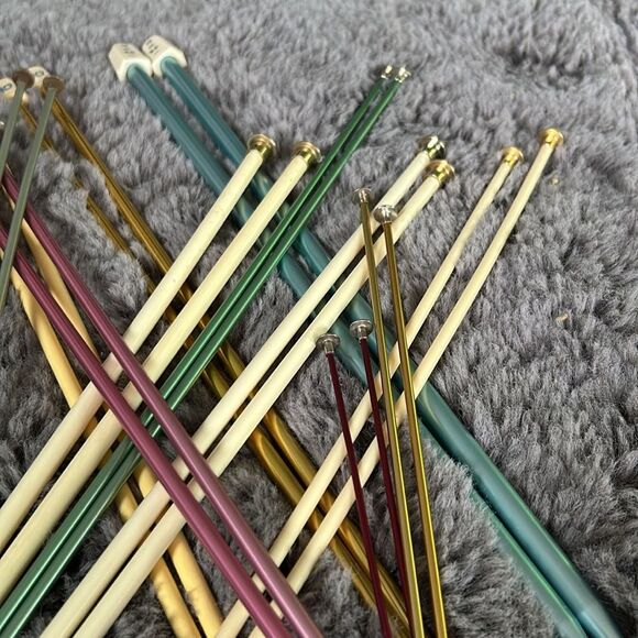 Colorful Knitting Needles 12 pairs with some singles. - Picture 3 of 5